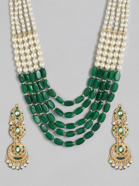 

Anouk Women Green & White Gold-Plated Jewellery Set