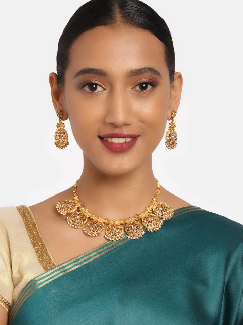 

Anouk Women Gold-Plated & Red Jewellery Set