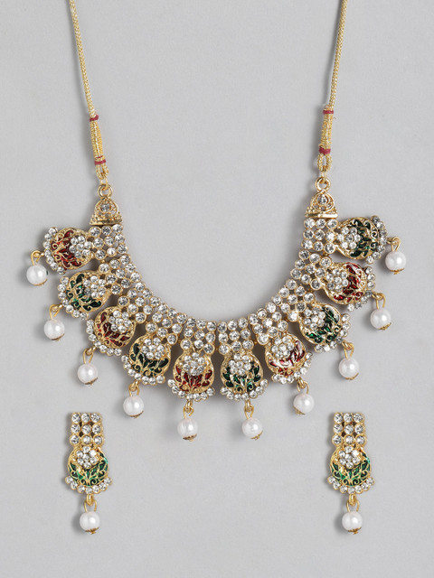 

Anouk Women White & Gold-Plated Jewellery Set