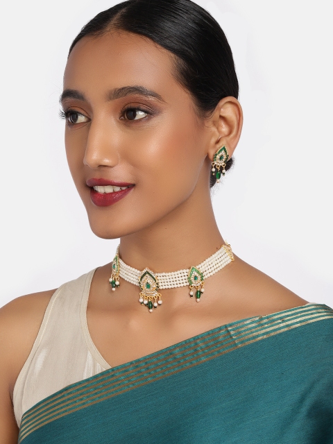 

Anouk Gold-Plated Pendant Choker With Earring Set