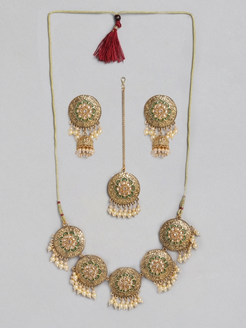 

Anouk Gold-toned Gold-Plated Meenakari Jewellery Set