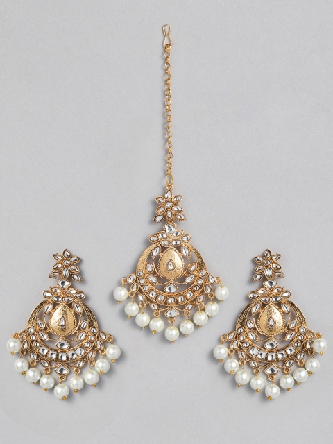

Anouk Gold-Plated Maang & Earrings Tikka Set