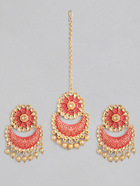 

Anouk Red Gold-Plated Studded Jewellery Set