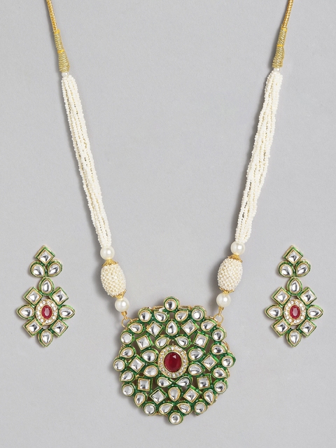 

Anouk Women White & Gold-Plated Jewellery Set