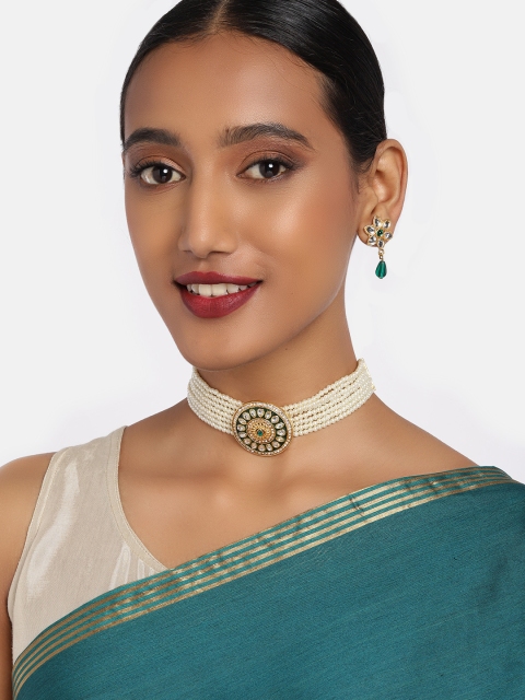 

Anouk Women Gold-Toned & White Jewellery Set