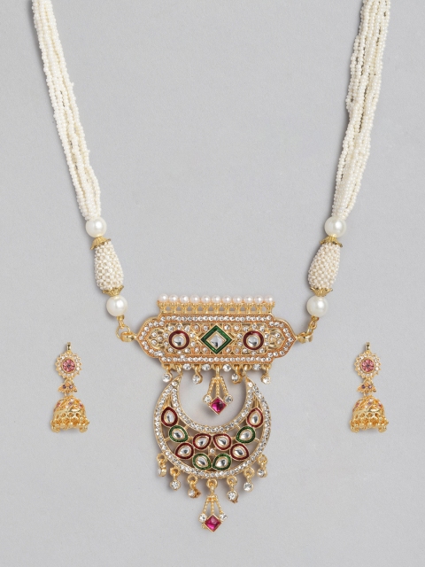 

Anouk Red & Green Gold-Plated Studded Jewellery Set