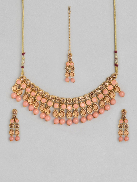 

Anouk Gold-Plated & Pink Studded Jewellery Set