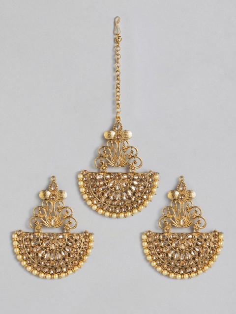 

Anouk Yellow Gold-Plated Studded Jewellery Set