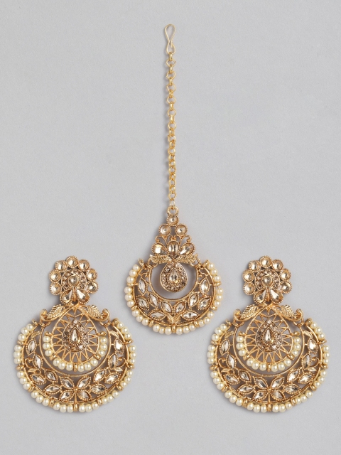 

Anouk Gold-Plated Maang & Earrings Tikka Set