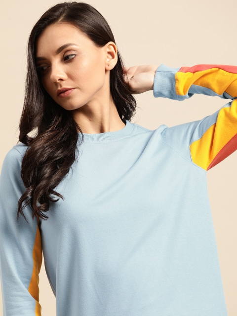 

ether Women Blue Printed Sweatshirt