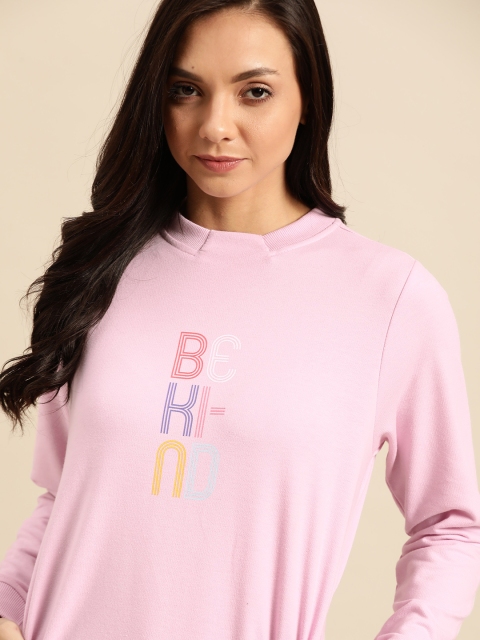

ether Women Pink Printed Sweatshirt