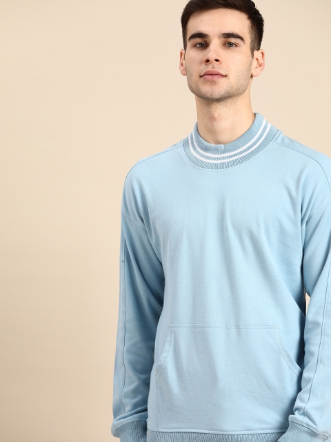 

ether Men Blue Solid Sweatshirt