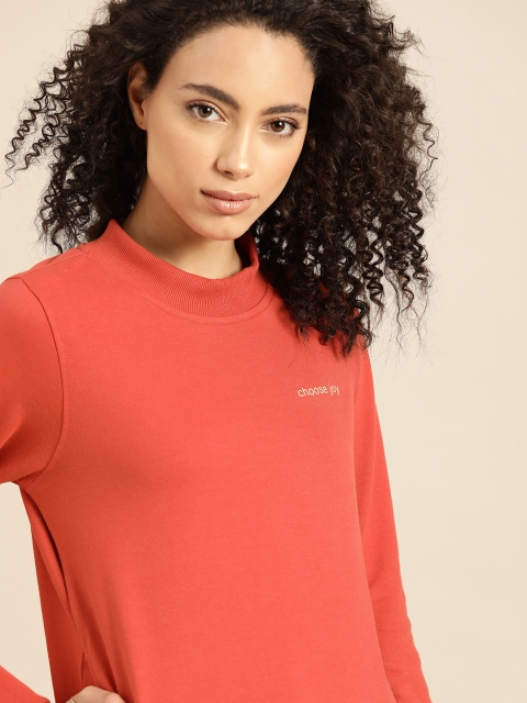 

ether Women Rust Red Solid Sweatshirt