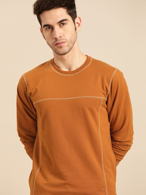 

ether Men Mustard Solid Sweatshirt