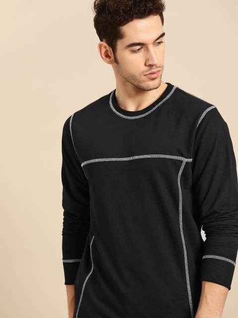 

ether Men Black Solid Sweatshirt