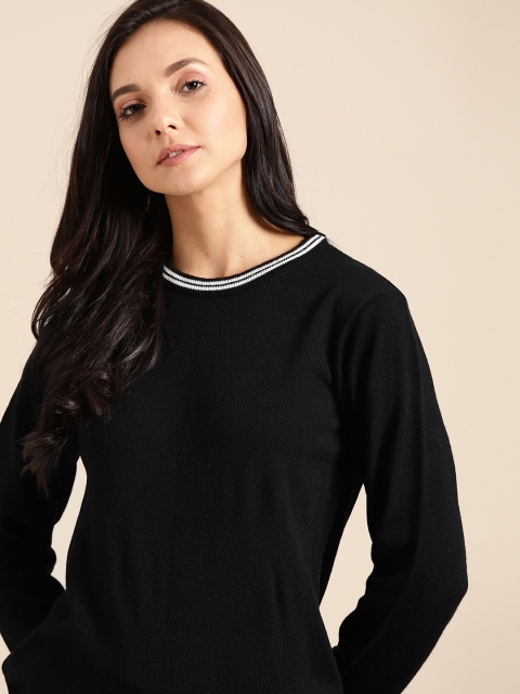 

ether Women Black Solid Pullover