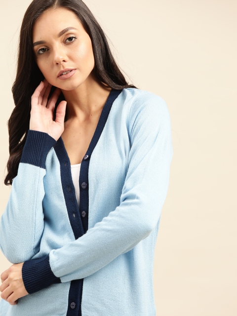 

ether Women Blue Solid Cardigan