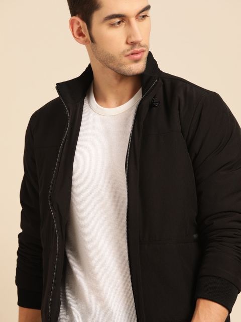 

ether Men Black Solid Bomber Jacket