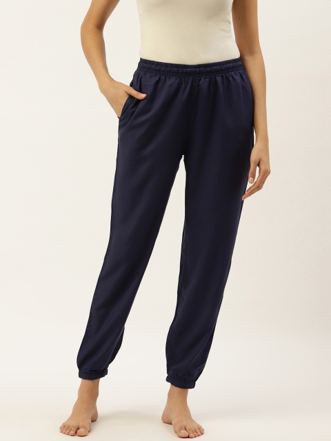 

Sweet Dreams Women Navy Blue Solid Cropped Lounge Pants