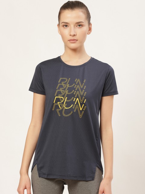 

Sweet Dreams Women Navy Blue Printed Round Neck Running T-shirt