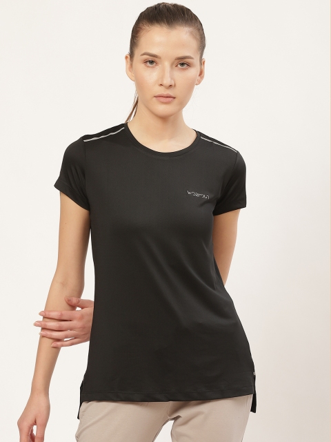 

Sweet Dreams Women Black Solid Round Neck Workout T-shirt