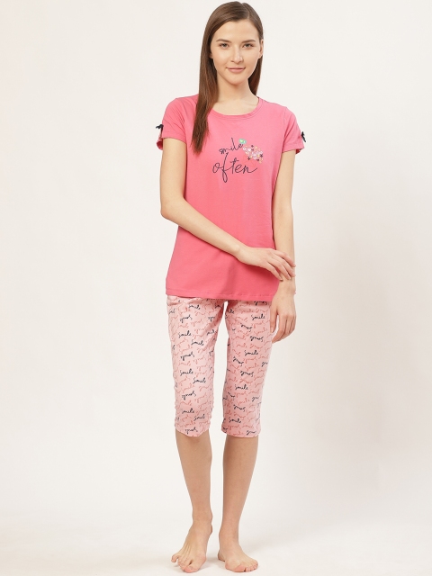 

Sweet Dreams Women Pink Printed Night Suit