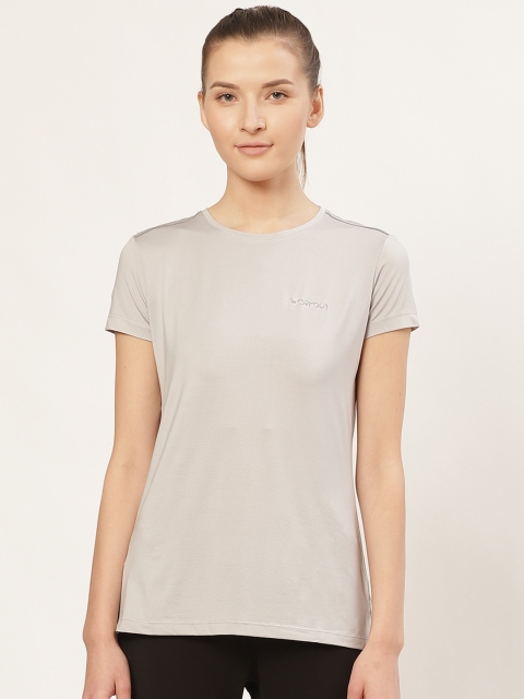 

Sweet Dreams Women Grey Self-Design Round Neck Workout T-shirt