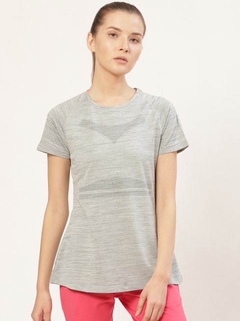

Sweet Dreams Women Grey Melange Printed Round Neck Workout T-shirt