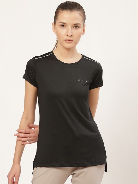 

Sweet Dreams Women Black Regular Fit Solid Round Neck Workout T-shirt