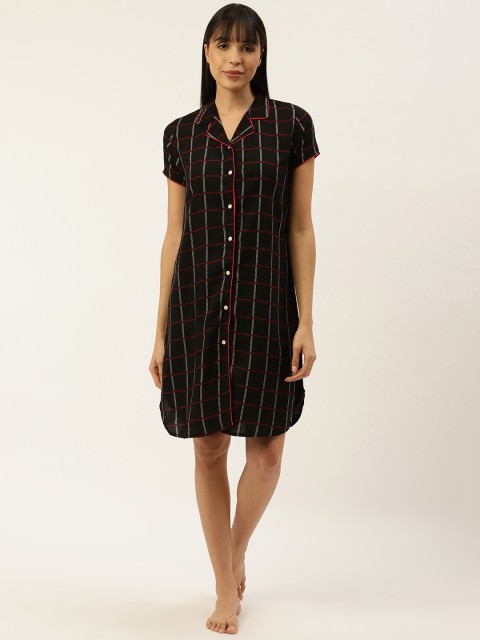 

Sweet Dreams Black & White Checked Shirt Sleep Shirts
