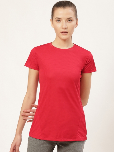 

Sweet Dreams Women Red Solid Round Neck Workout T-shirt