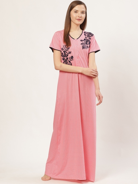 

Sweet Dreams Pink & White Checked Maxi Nightdress