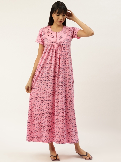 

Sweet Dreams Pink & Blue Printed Nightdress