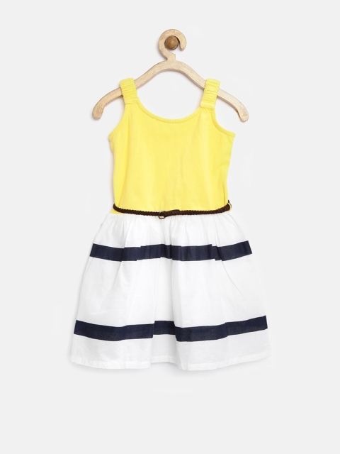 

Palm Tree by Gini & Jony Girls Yellow & White Fit & Flare Dress