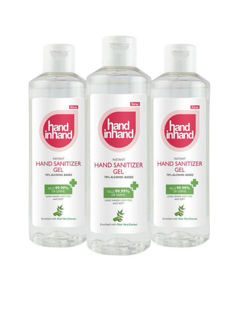

Hand in Hand Unisex Pack of 3 Hand Sanitizer Gel, Transparent
