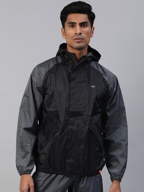 

Wildcraft Men Black Solid HypaDry Rain Jacket