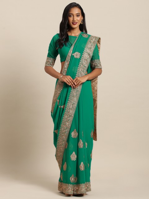 

Soch Green Embroidered Pure Georgette Saree
