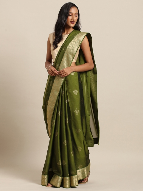 

Soch Olive Green Pure Georgette Printed Saree
