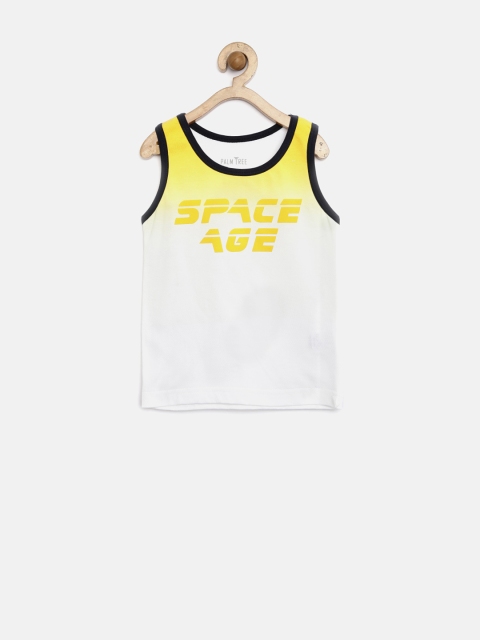 

Gini & Jony Boys White & Yellow Printed T-shirt