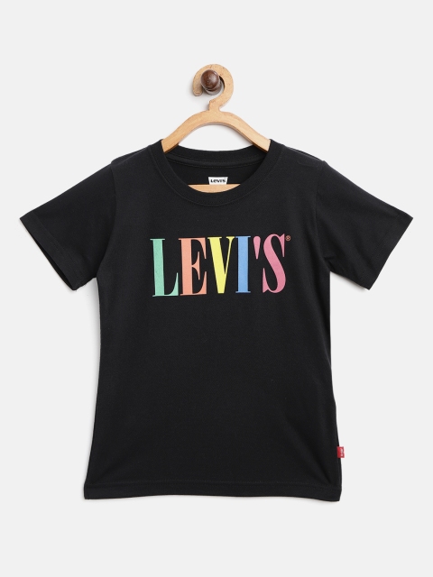 

Levis Boys Black Brand Logo Print Round Neck T-shirt