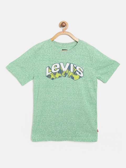 

Levis Boys Sea Green & White Brand Logo Print Round Neck T-shirt