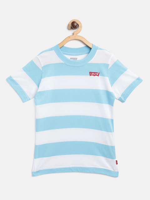 

Levis Boys Blue & White Striped Round Neck T-shirt