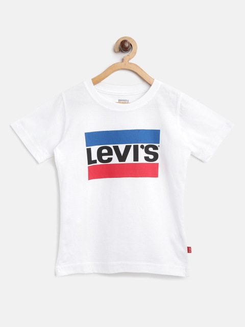 

Levis Boys White Brand Logo Print Round Neck T-shirt