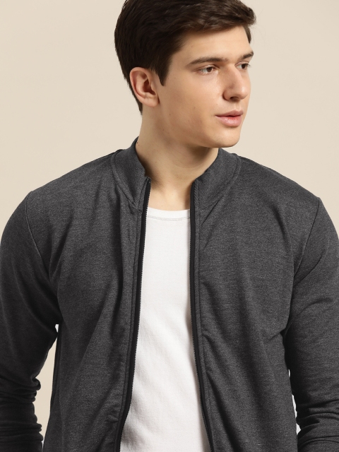 

INVICTUS Men Charcoal Grey Solid Sweatshirt