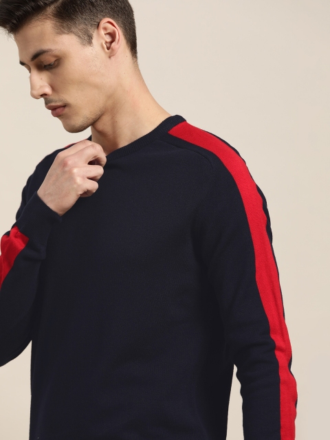 

INVICTUS Men Navy Blue Solid Acrylic Sweater