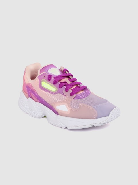 

ADIDAS Originals Women Peach-Coloured & Purple Falcon Colourblocked Wide Sneakers