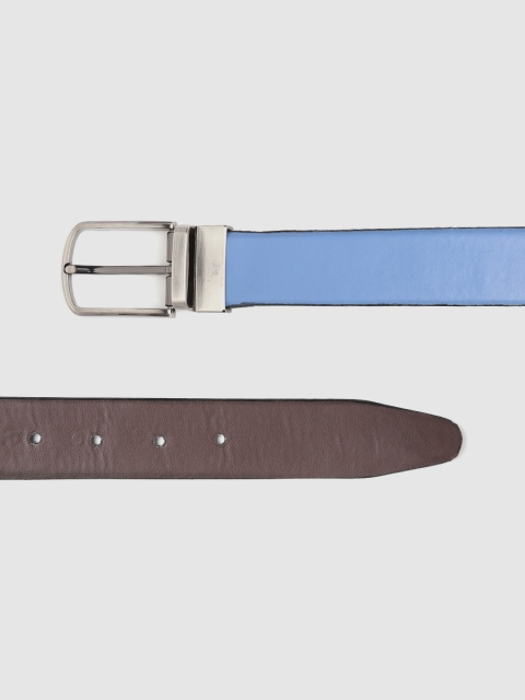

HIGHLANDER Men Blue & Coffee Brown Solid Reversible Belt