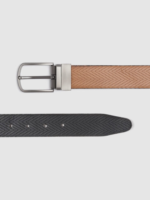 

HIGHLANDER Men Black & Brown Textured Reversible Belt