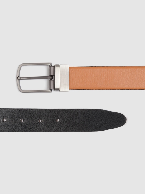 

HIGHLANDER Men Black & Tan Brown Solid Reversible Formal Belt