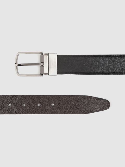 

HIGHLANDER Men Black & Coffee Brown Solid Reversible Belt